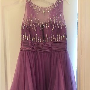 Short Lavender Dress with Silver Sequins
